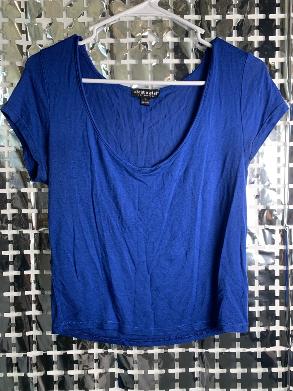About A Girl Cobalt Scoop Neck Short Sleeve Tee